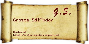 Grotte Sándor névjegykártya