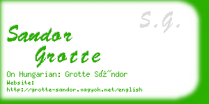 sandor grotte business card